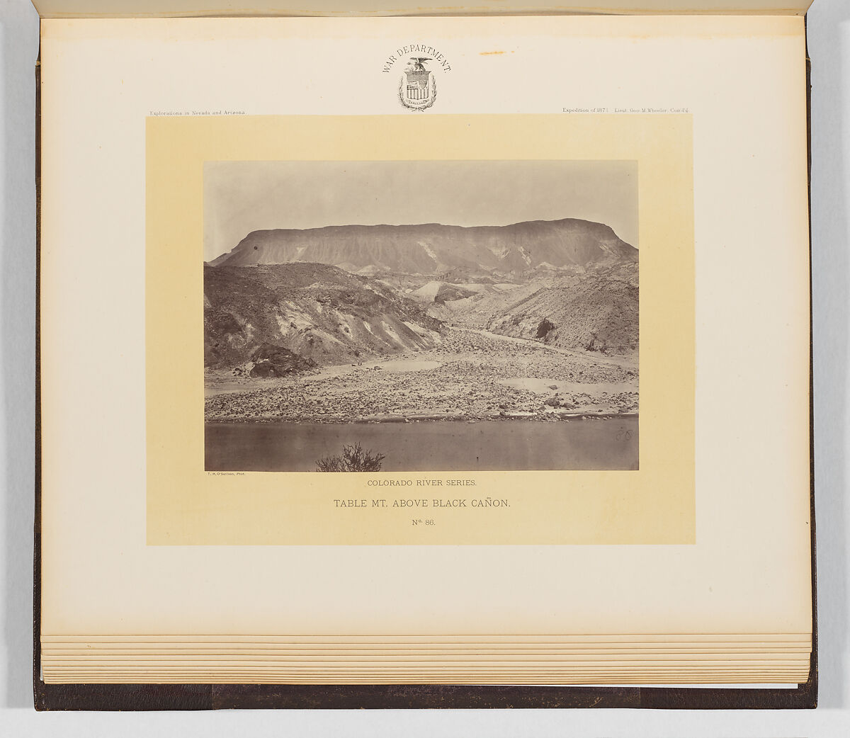 Table Mountain Above Black Cañon, Timothy H. O&#39;Sullivan (American, born Ireland, 1840–1882), Albumen silver print from glass negative 