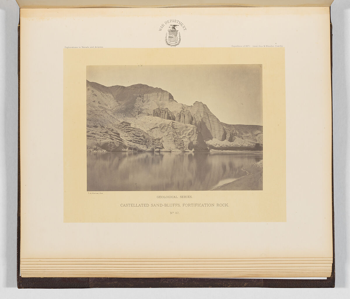 Castellated Sand-Bluffs, Fortification Rock, Timothy H. O&#39;Sullivan (American, born Ireland, 1840–1882), Albumen silver print from glass negative 