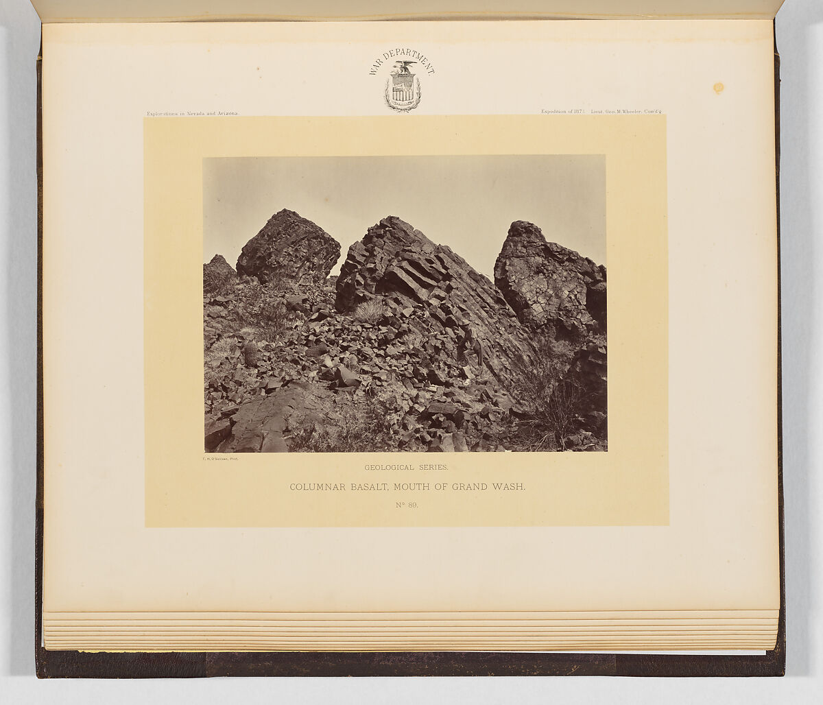 Columnar Basalt, Mouth of Grand Wash, Timothy H. O&#39;Sullivan (American, born Ireland, 1840–1882), Albumen silver print from glass negative 