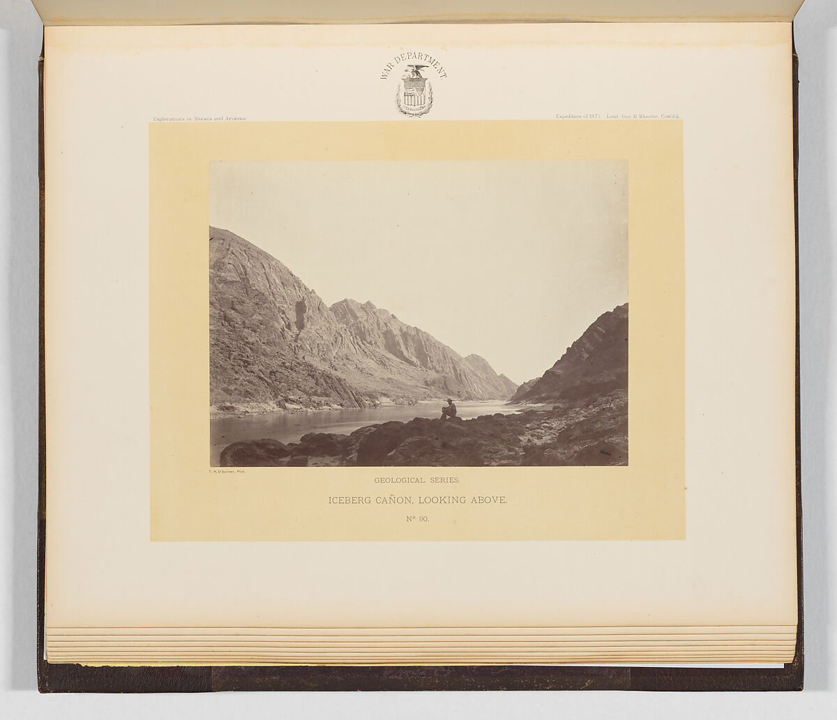 Iceberg Cañon, Looking Above, Timothy H. O&#39;Sullivan (American, born Ireland, 1840–1882), Albumen silver print from glass negative 