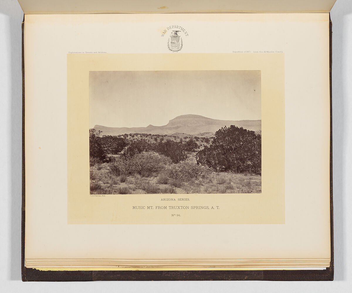 Music Mountain From Truxton Springs, Arizona Territory, Timothy H. O&#39;Sullivan (American, born Ireland, 1840–1882), Albumen silver print from glass negative 