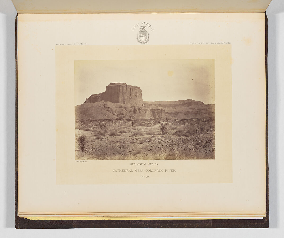 Cathedral Mesa, Colorado River, Timothy H. O&#39;Sullivan (American, born Ireland, 1840–1882), Albumen silver print from glass negative 