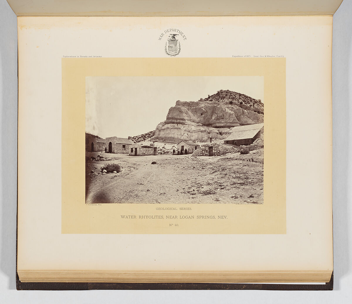 Water Rhyolites, Near Logan Springs, Nevada, Timothy H. O&#39;Sullivan (American, born Ireland, 1840–1882), Albumen silver print from glass negative 