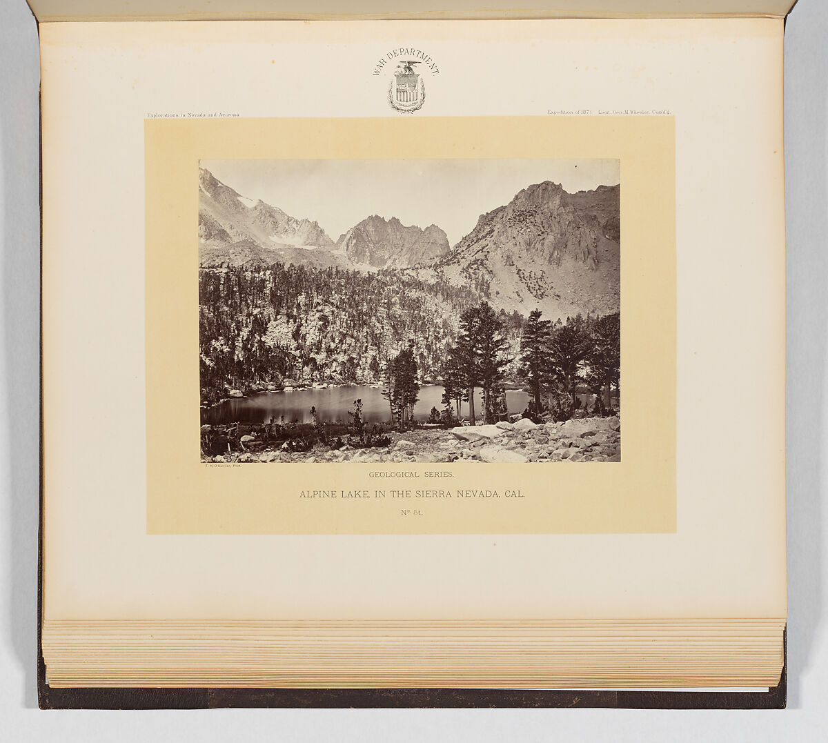 Alpine Lake, In the Sierra Nevada, California, Timothy H. O&#39;Sullivan (American, born Ireland, 1840–1882), Albumen silver print from glass negative 