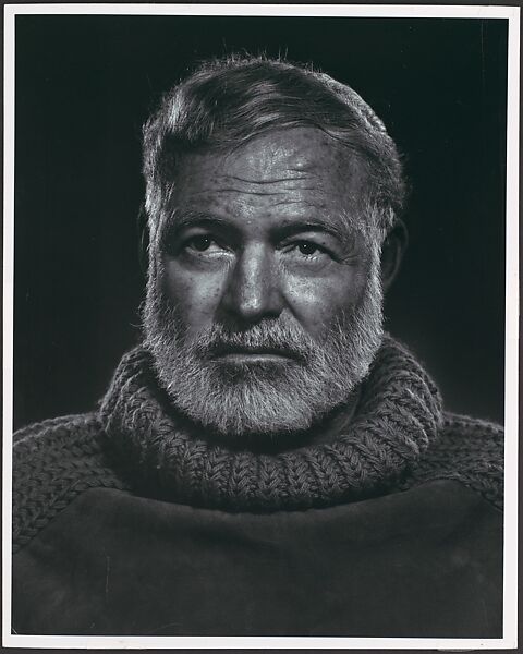Ernest Hemingway, Yousuf Karsh (Canadian (born Armenia), Mardin 1908–2002 Boston, Massachusetts), Gelatin silver print 