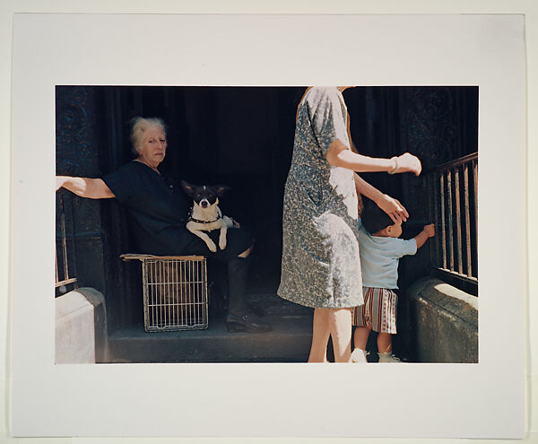 [Old Woman with Dog, New York City], Helen Levitt (American, 1913–2009), Dye transfer print 