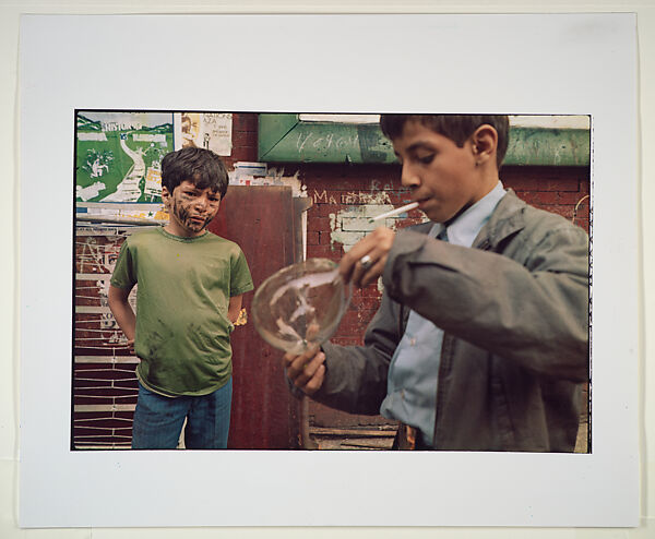 [Boys with Soap Bubble, New York City], Helen Levitt (American, 1913–2009), Dye transfer print 