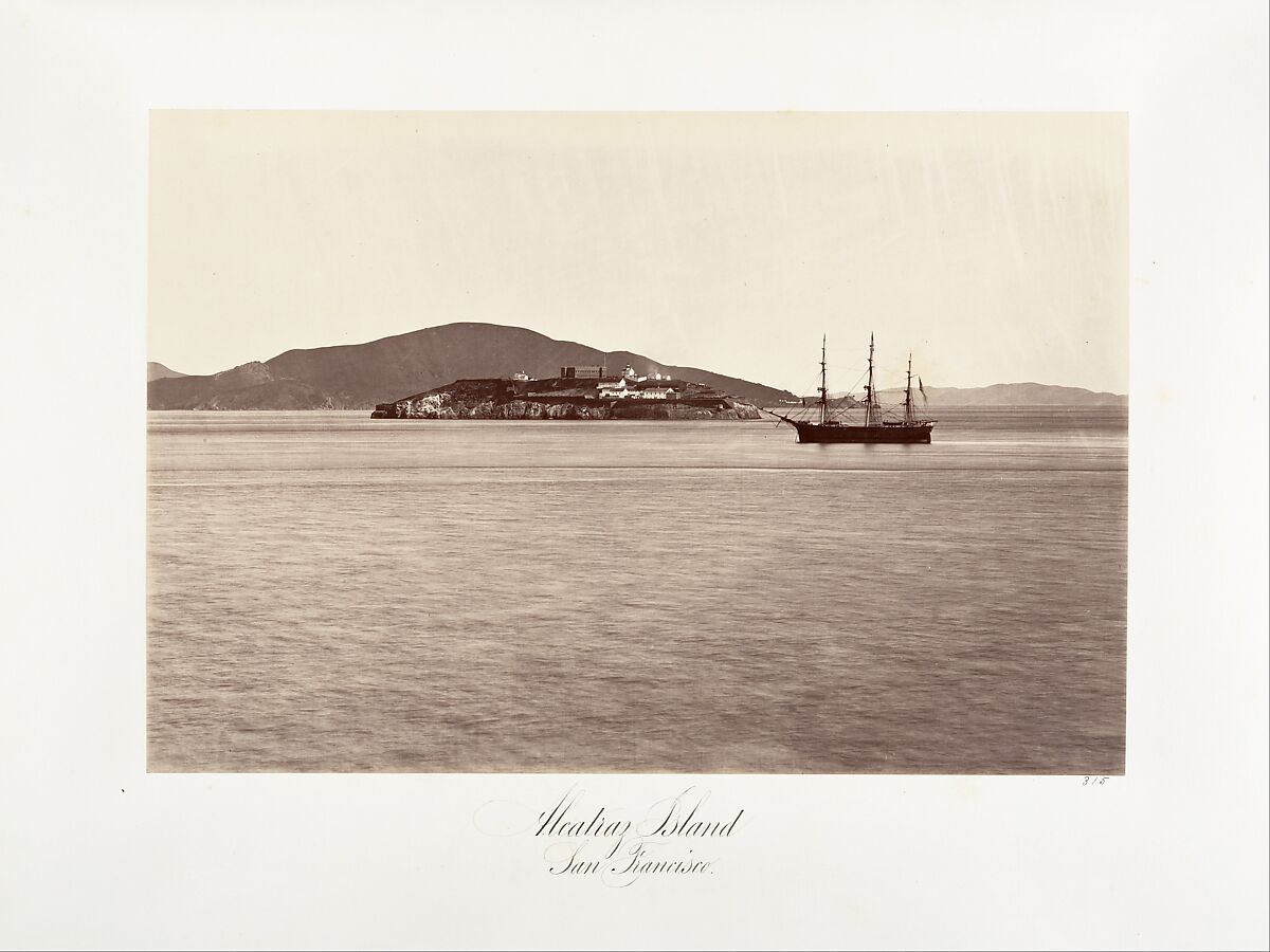 Alcatraz Island, San Francisco, Carleton E. Watkins (American, 1829–1916), Albumen silver print from glass negative 