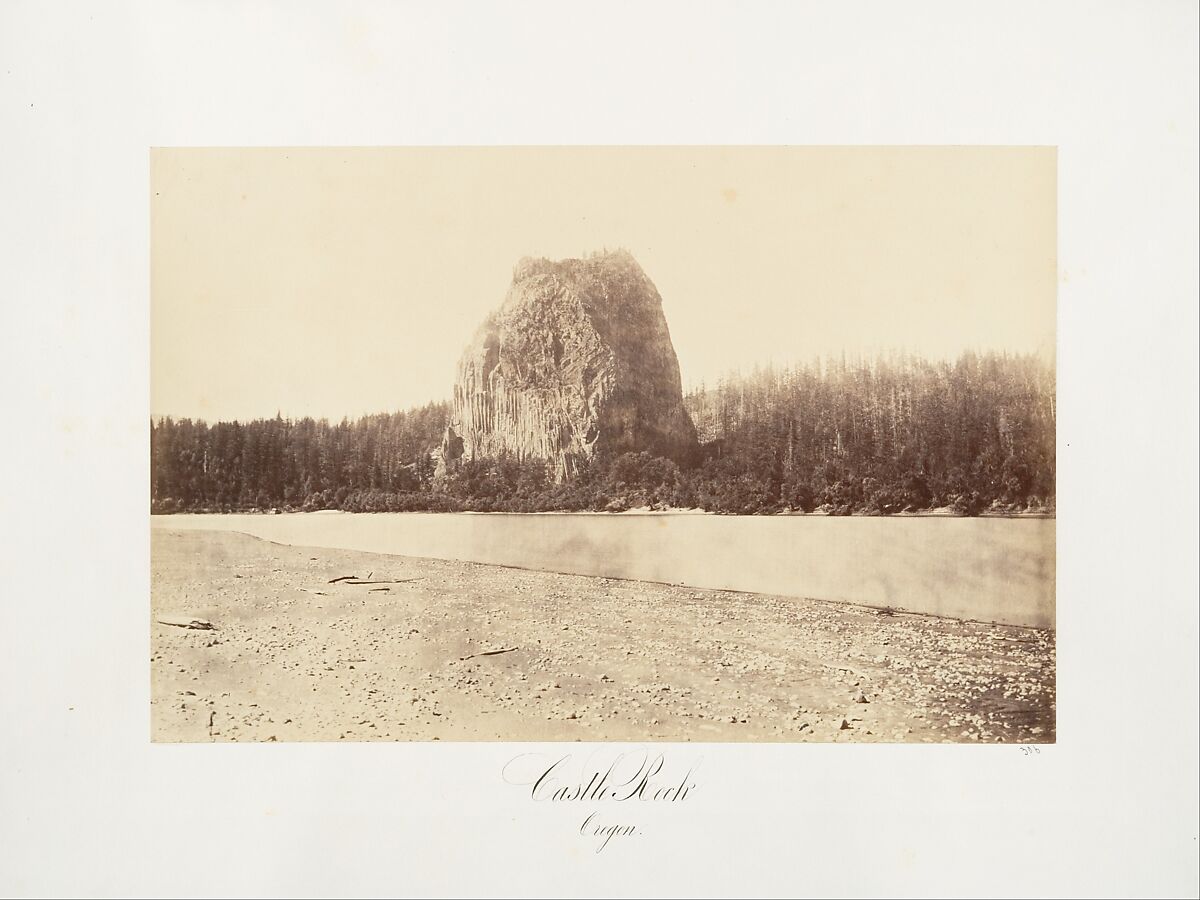 Castle Rock, Oregon, Carleton E. Watkins (American, 1829–1916), Albumen silver print from glass negative 