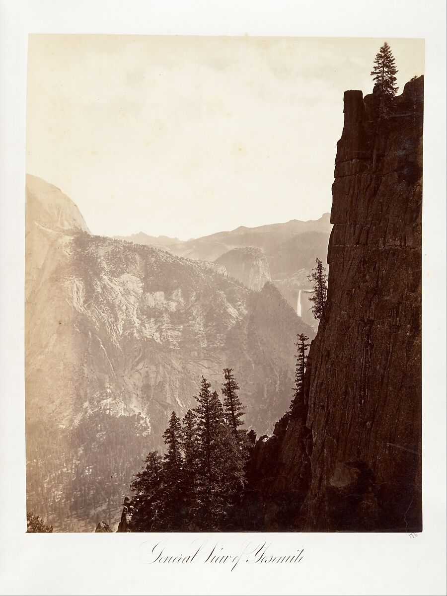 General View of Yosemite, Attributed to Carleton E. Watkins (American, 1829–1916), Albumen silver print from glass negative 