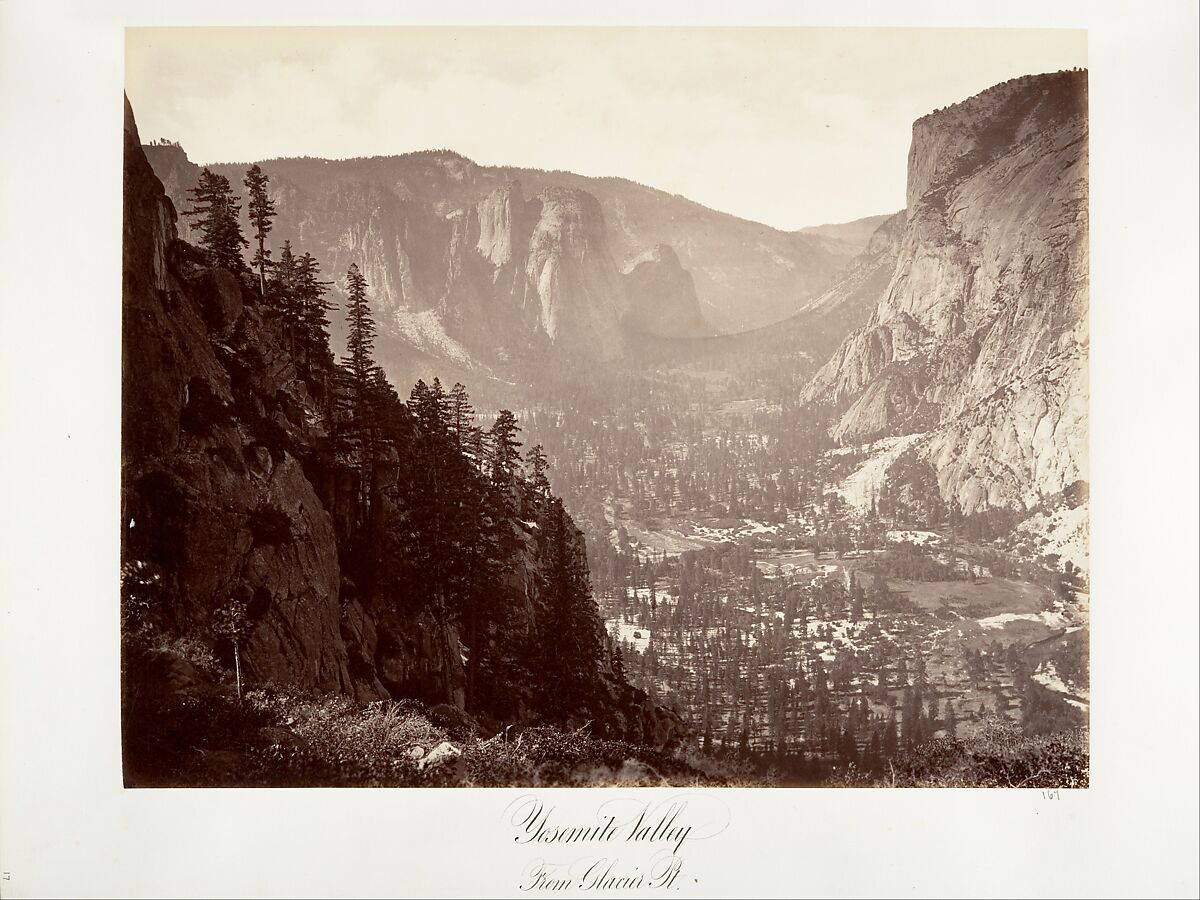 Yosemite Valley from Glacier Point, Attributed to Carleton E. Watkins (American, 1829–1916), Albumen silver print from glass negative 