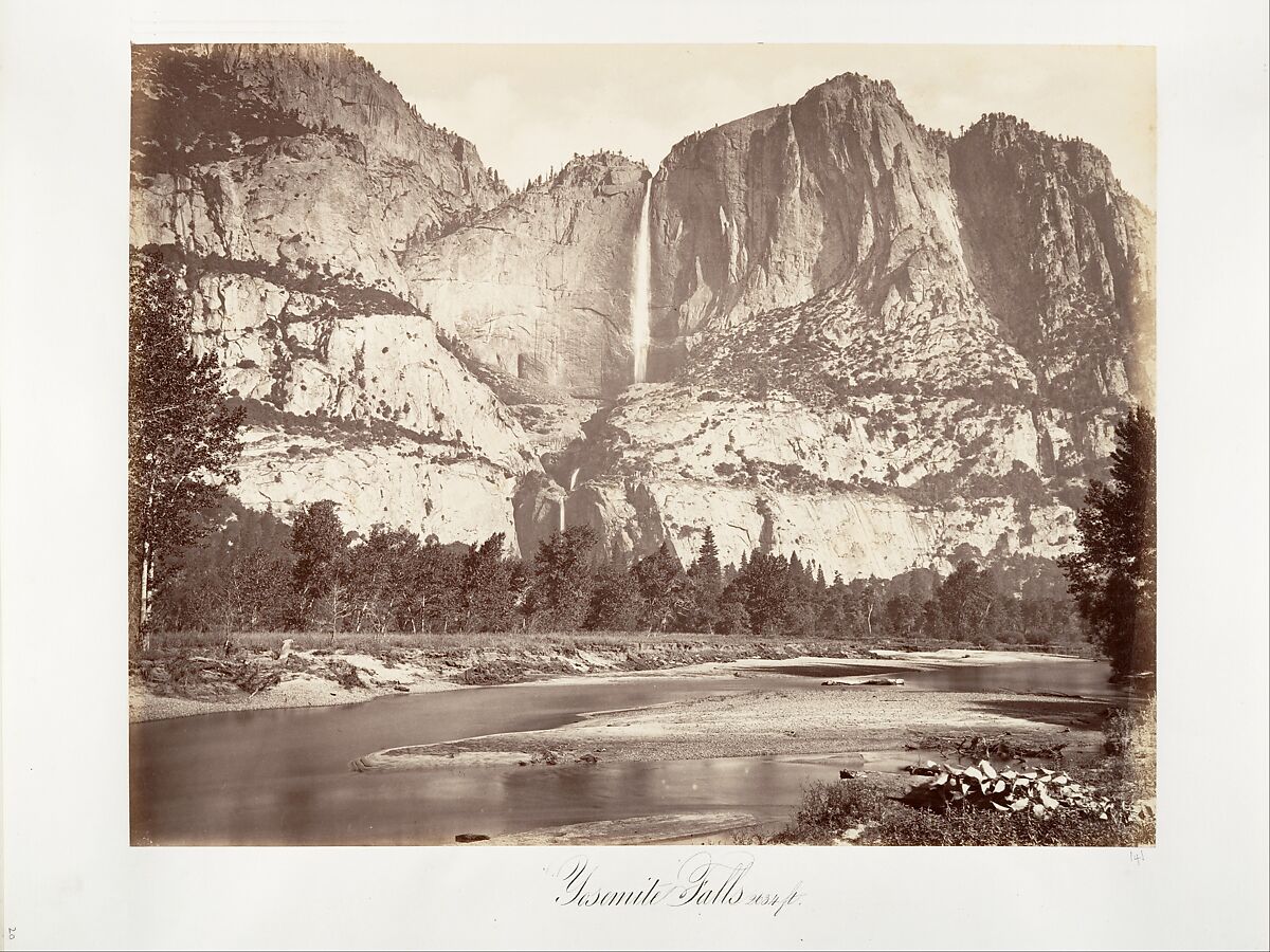 Yosemite Falls, 2,634 feet, Attributed to Carleton E. Watkins (American, 1829–1916), Albumen silver print from glass negative 