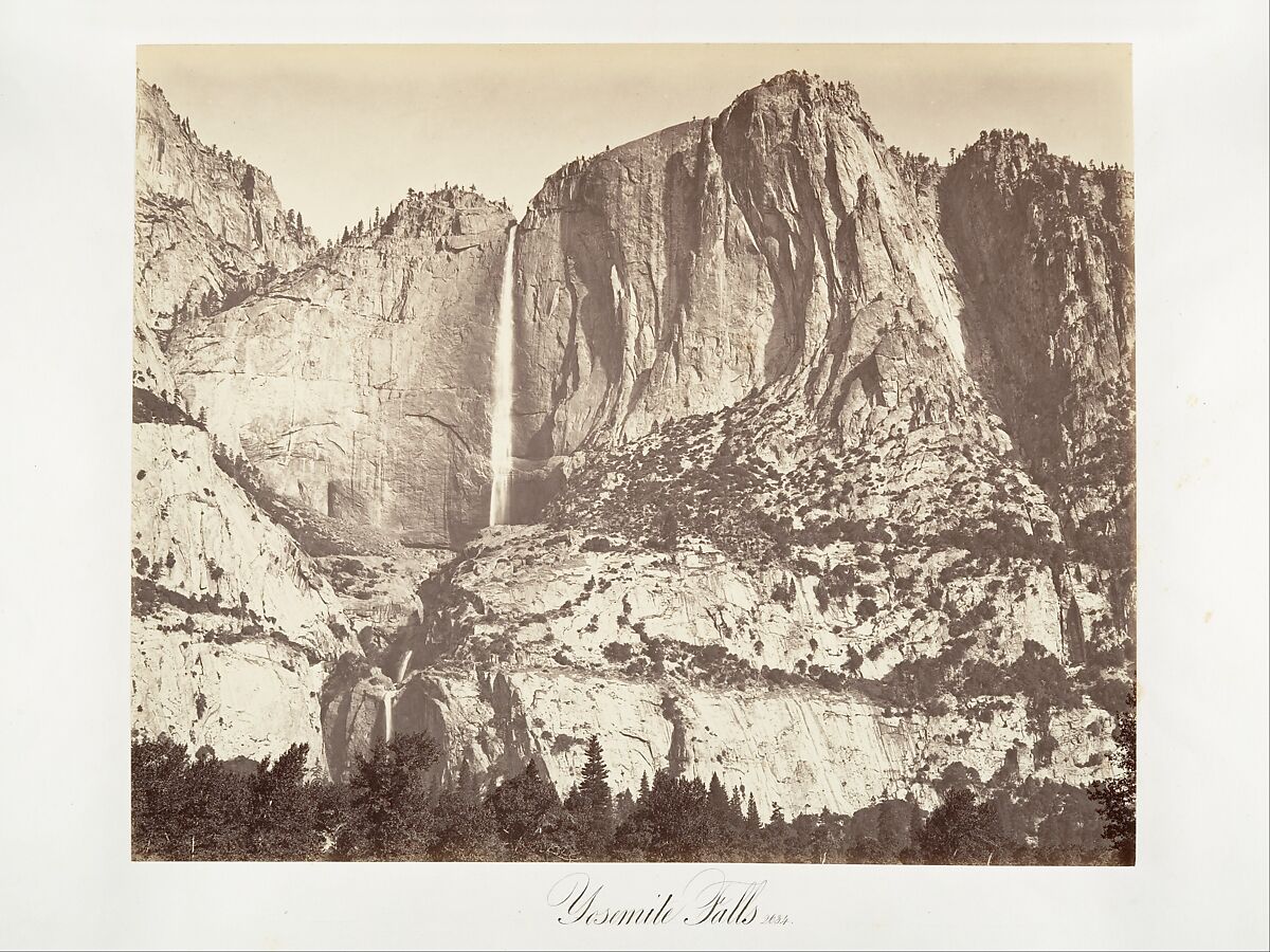 Yosemite Falls, 2,634 feet, Attributed to Carleton E. Watkins (American, 1829–1916), Albumen silver print from glass negative 