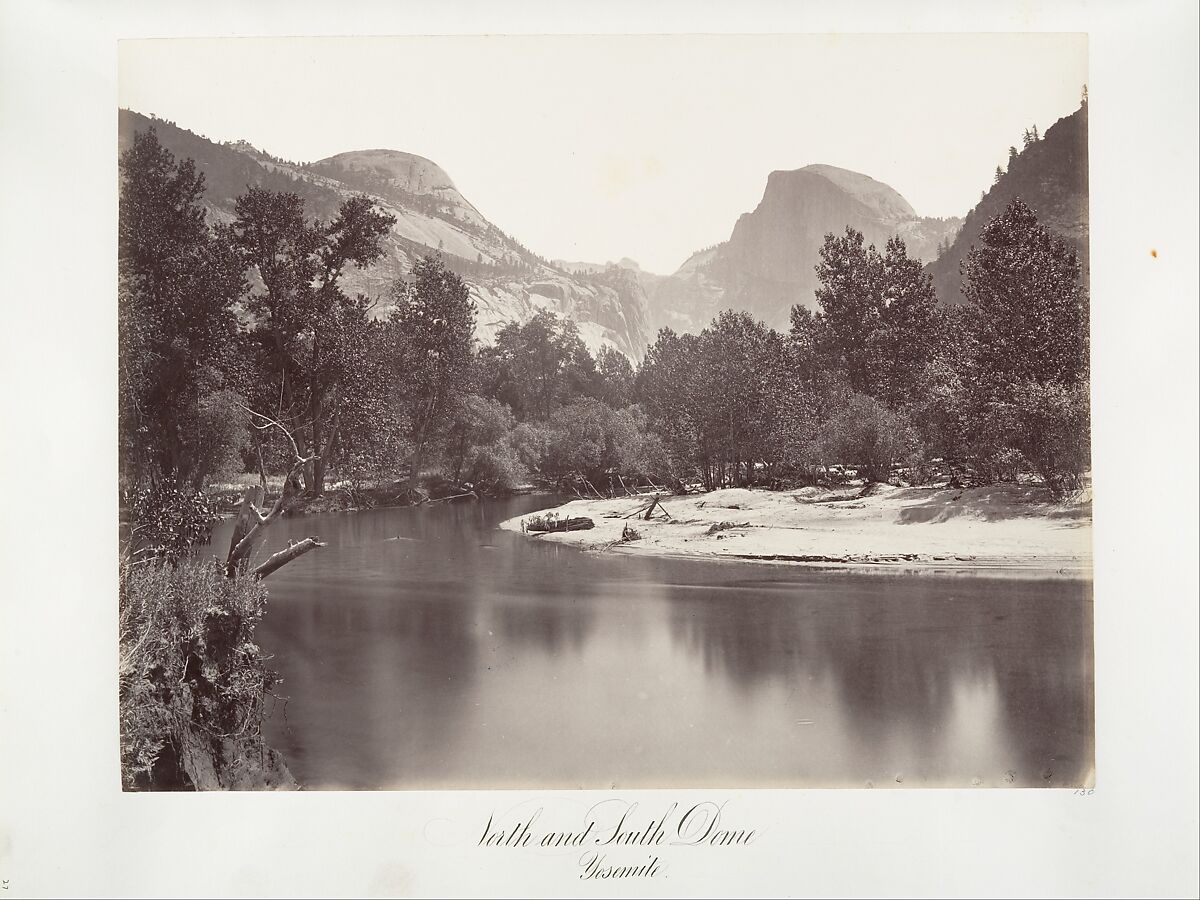 North and South Dome, Yosemite, Attributed to Carleton E. Watkins (American, 1829–1916), Albumen silver print from glass negative 