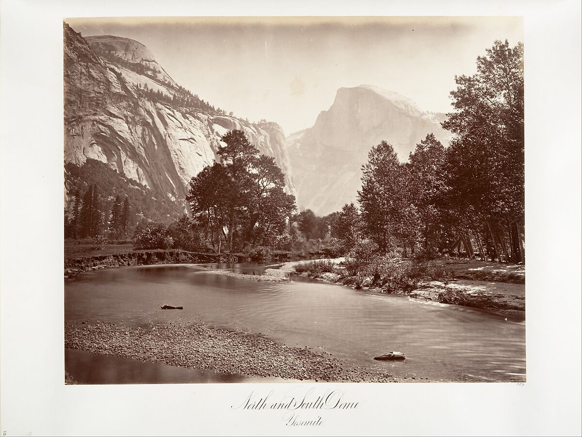 North and South Dome, Yosemite, Attributed to Carleton E. Watkins (American, 1829–1916), Albumen silver print from glass negative 