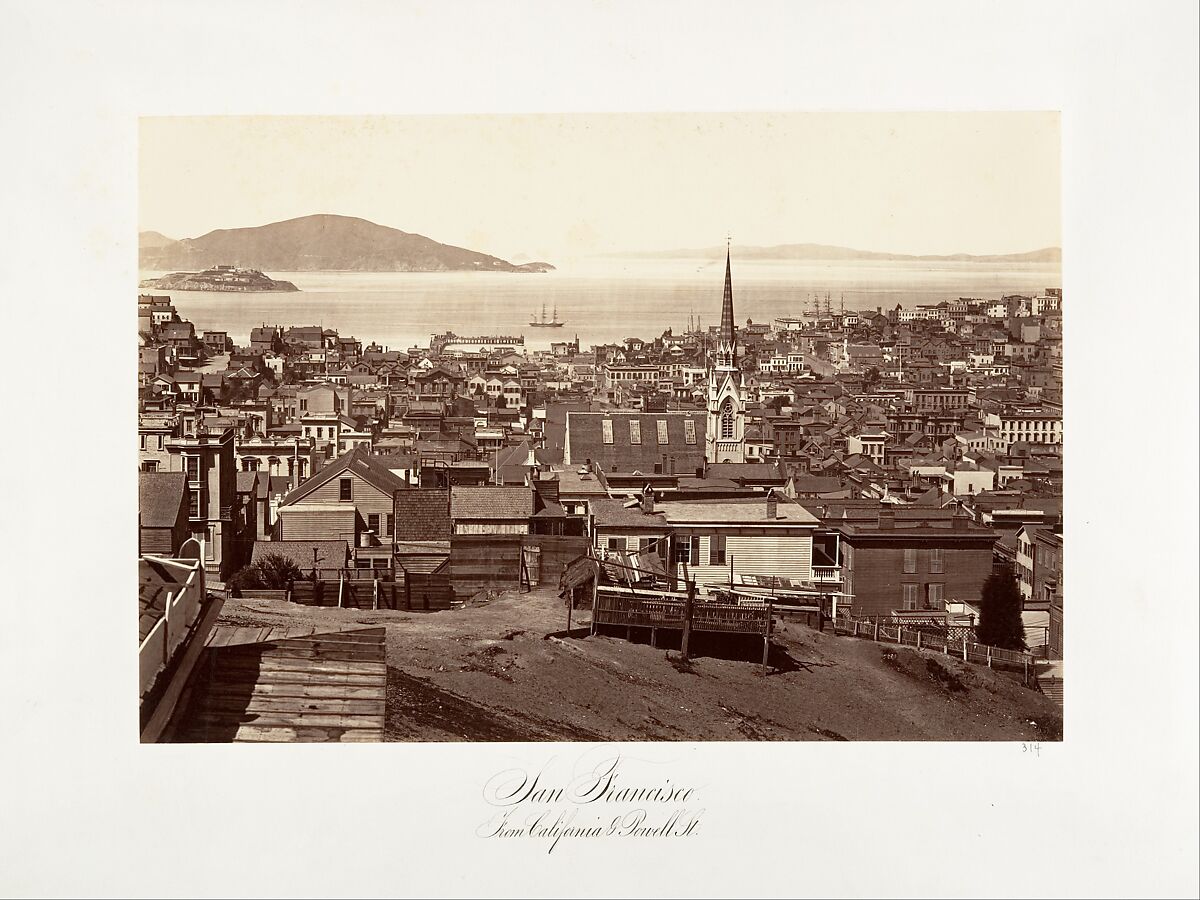 San Francisco, from California and Powell Street, Carleton E. Watkins (American, 1829–1916), Albumen silver print from glass negative 