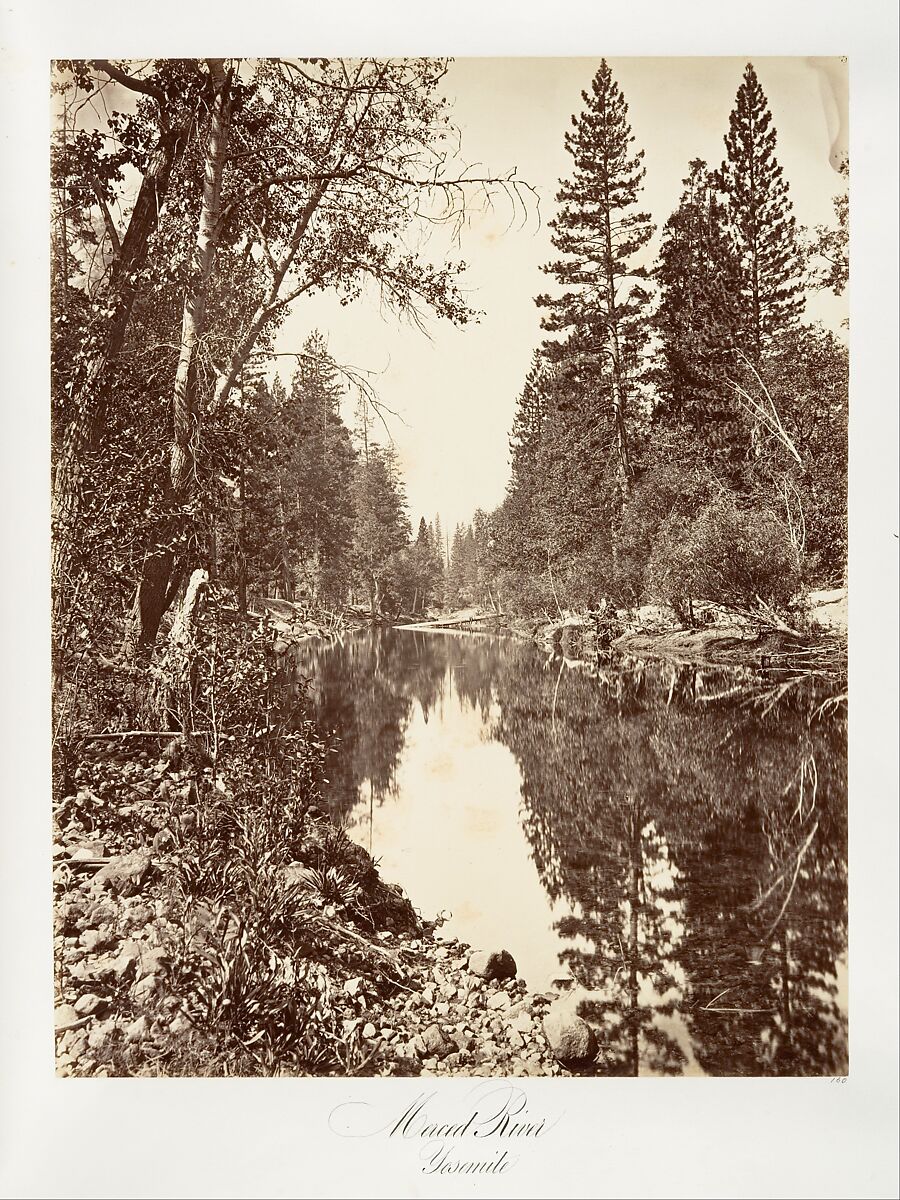 Merced River, Yosemite, Attributed to Carleton E. Watkins (American, 1829–1916), Albumen silver print from glass negative 