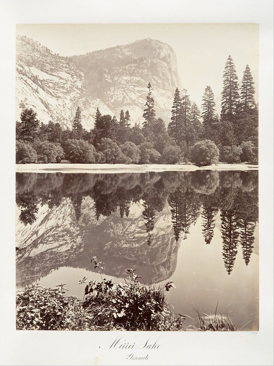 Mirror Lake, Yosemite, Attributed to Carleton E. Watkins (American, 1829–1916), Albumen silver print from glass negative 
