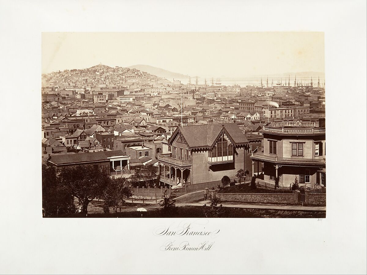 San Francisco, from Rincon Hill, Carleton E. Watkins (American, 1829–1916), Albumen silver print from glass negative 