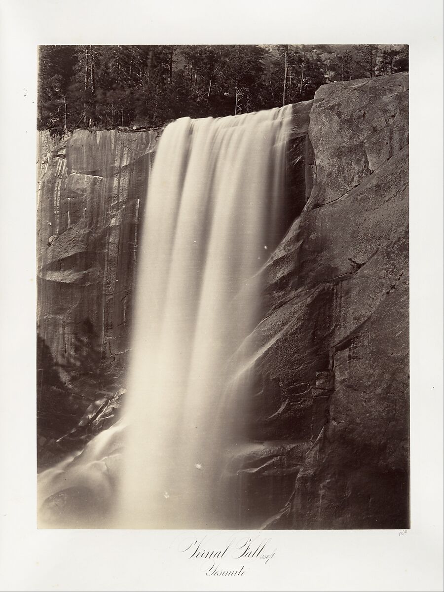 Vernal Falls, 350 feet, Yosemite, Attributed to Carleton E. Watkins (American, 1829–1916), Albumen silver print from glass negative 