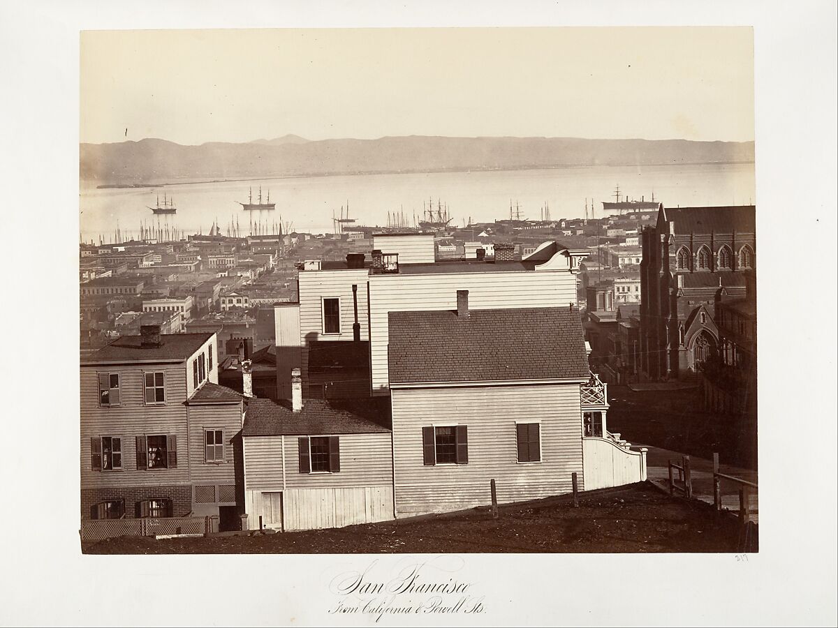 San Francisco, from California and Powell Streets, Carleton E. Watkins (American, 1829–1916), Albumen silver print from glass negative 