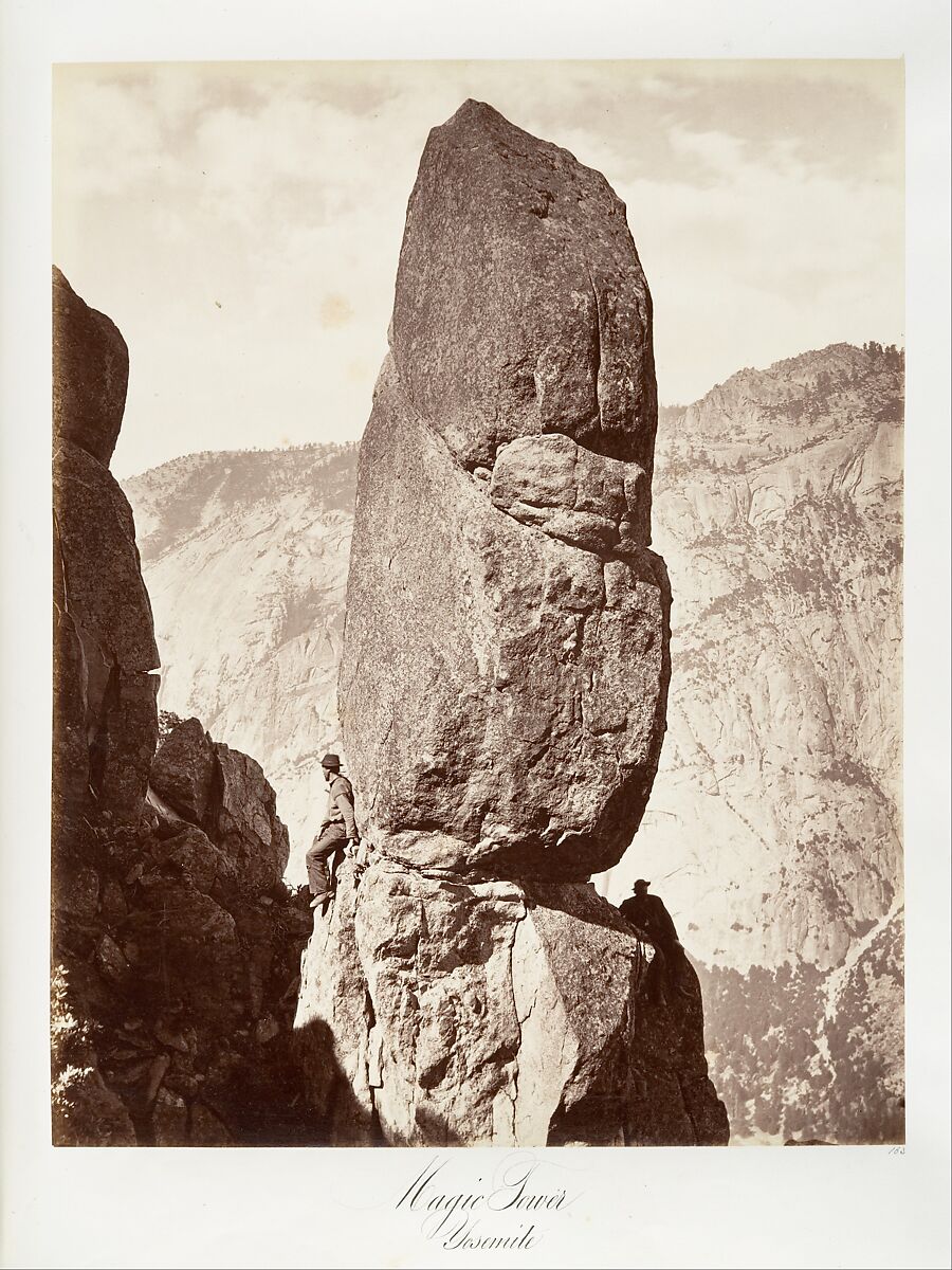 Magic Tower, Yosemite, Attributed to Carleton E. Watkins (American, 1829–1916), Albumen silver print from glass negative 