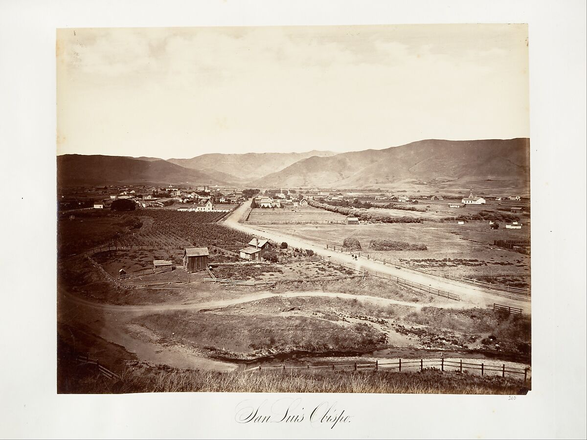 San Luis Obispo, Carleton E. Watkins (American, 1829–1916), Albumen silver print from glass negative 