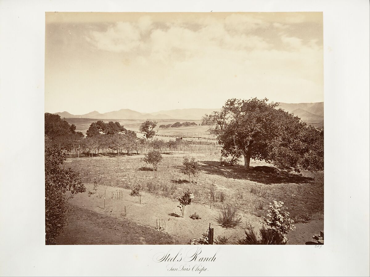 Steel's Ranch, San Luis Obispo, Carleton E. Watkins (American, 1829–1916), Albumen silver print from glass negative 