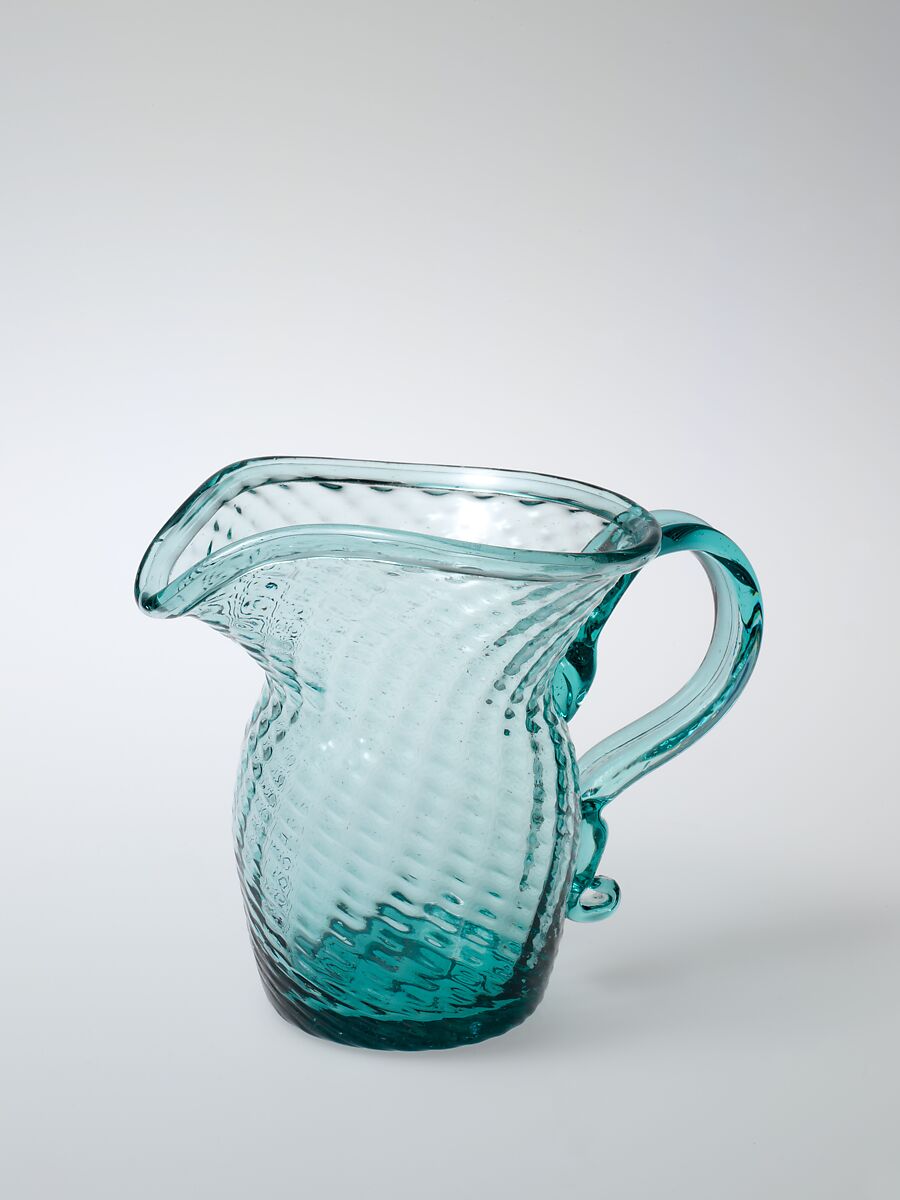 Cream pitcher, Blown-molded glass, American 