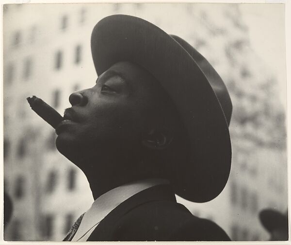[Head of Man with Hat and Cigar], Leon Levinstein (American, Buckhannon, West Virginia 1910–1988 New York), Gelatin silver print 