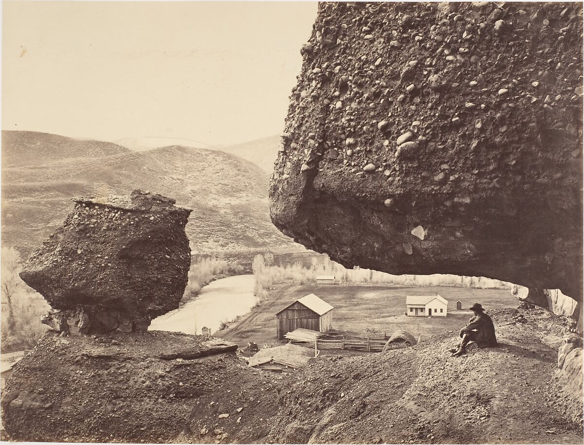 Hanging Rock, Foot of Echo Cañon, Andrew Joseph Russell (American, 1830–1902), Albumen silver print from glass negative 