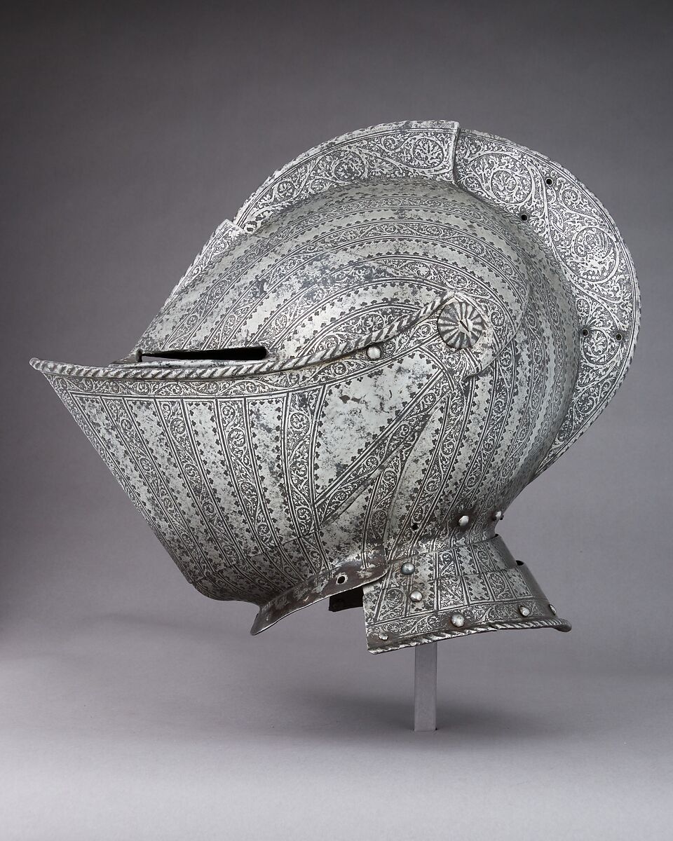 Close-Helmet for the Field, Steel, gold, Italian