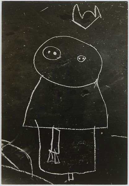 [Graffiti: Chalk Drawing of Figure with Double Pupils, New York City], Helen Levitt (American, 1913–2009), Gelatin silver print 