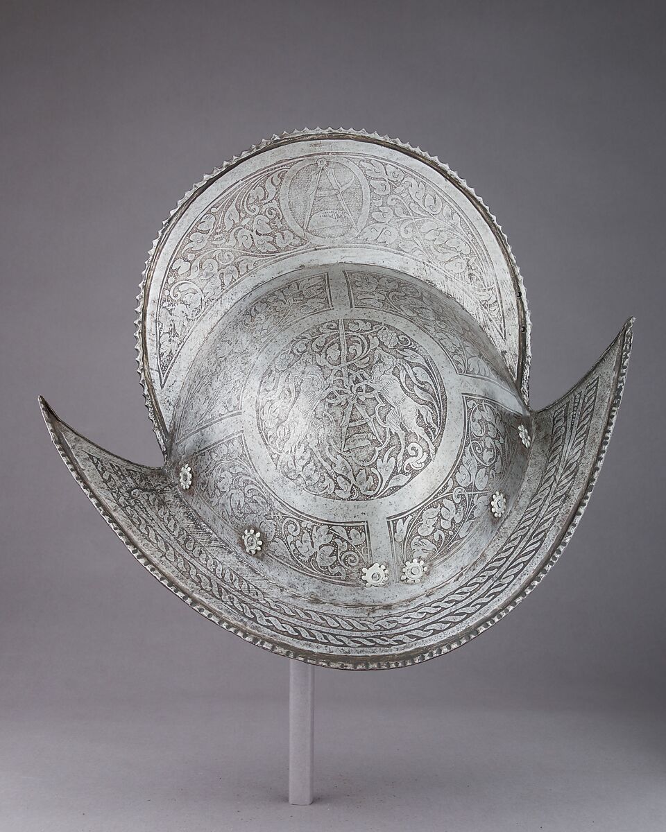 Comb Morion, Steel, lead, textile, German