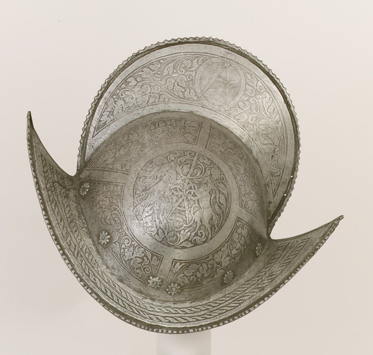 Comb Morion, Steel, lead, textile, German