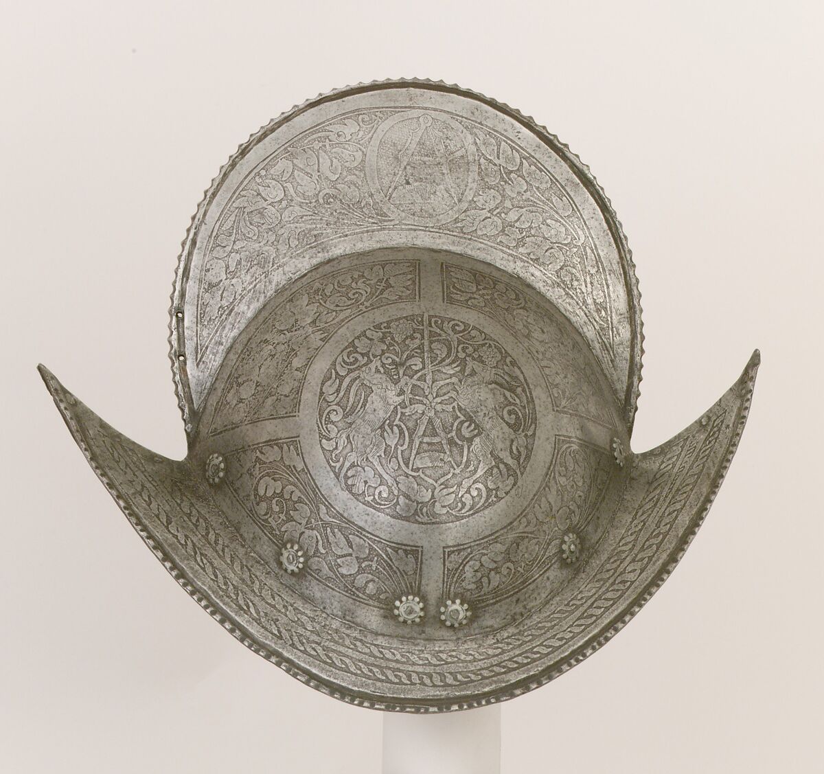 Comb Morion, Steel, lead, textile, German