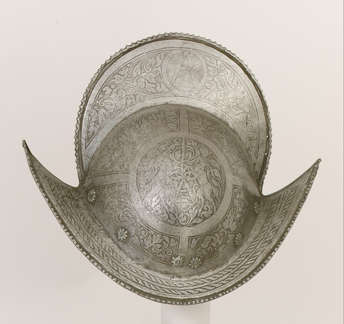 Comb Morion, Steel, lead, textile, German