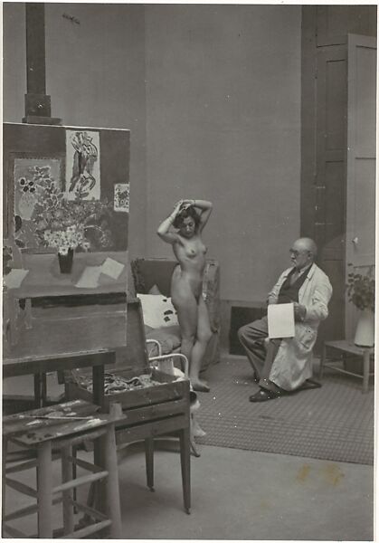 Matisse and his Model at the Villa D'Alésia, Brassaï (French (born Romania), Brașov 1899–1984 Côte d&#39;Azur), Gelatin silver print 