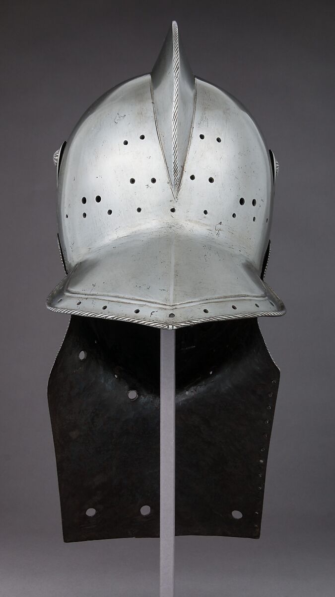 Sallet and Buffe for a Rennzeug in the Saxon Fashion, Steel, leather, German