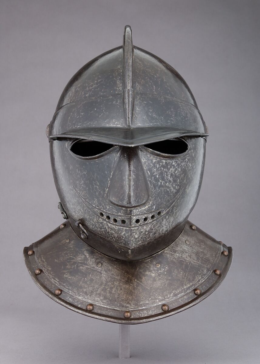 Closed Burgonet of "Savoyard" Type, Steel, leather, Italian