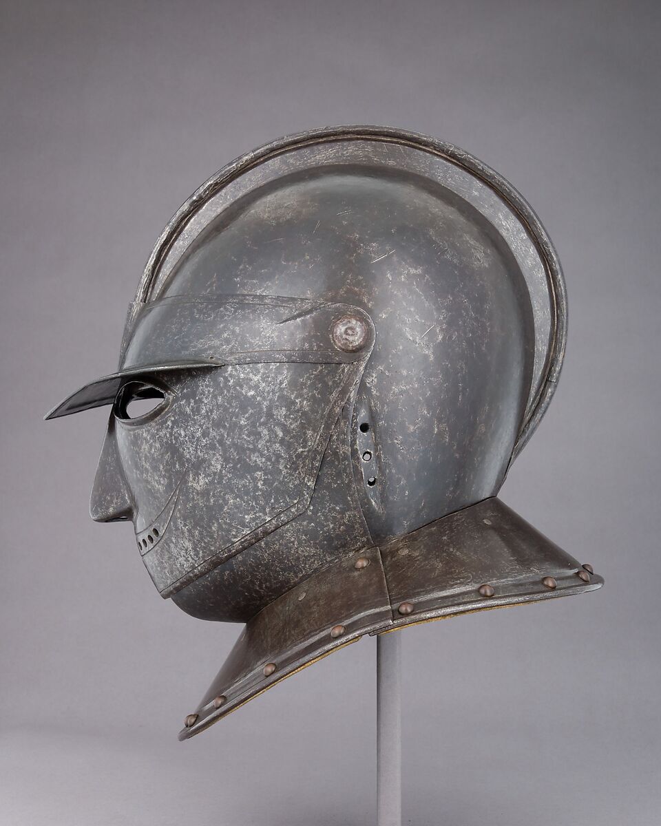 Closed Burgonet of "Savoyard" Type, Steel, leather, Italian