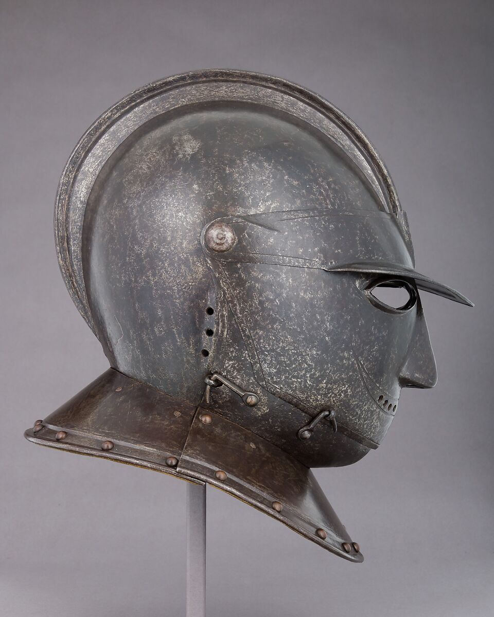 Closed Burgonet of "Savoyard" Type, Steel, leather, Italian