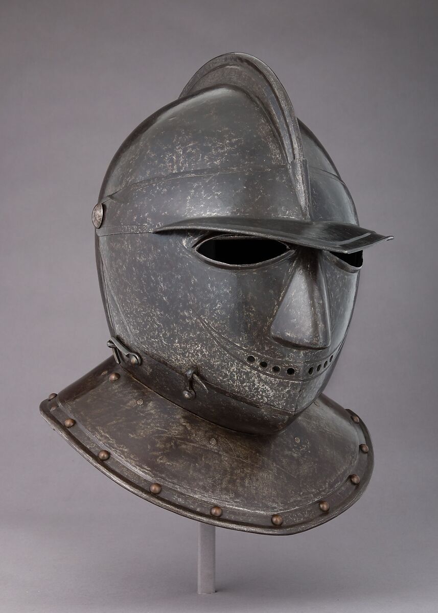 Closed Burgonet of "Savoyard" Type, Steel, leather, Italian