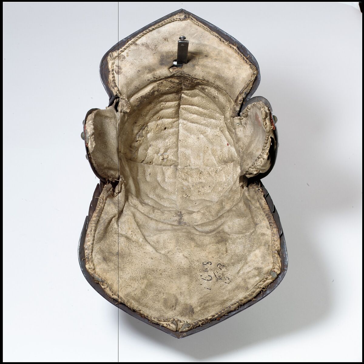 Lobster-Tail Burgonet (Zischägge), Steel, gold, brass, leather, textile, German