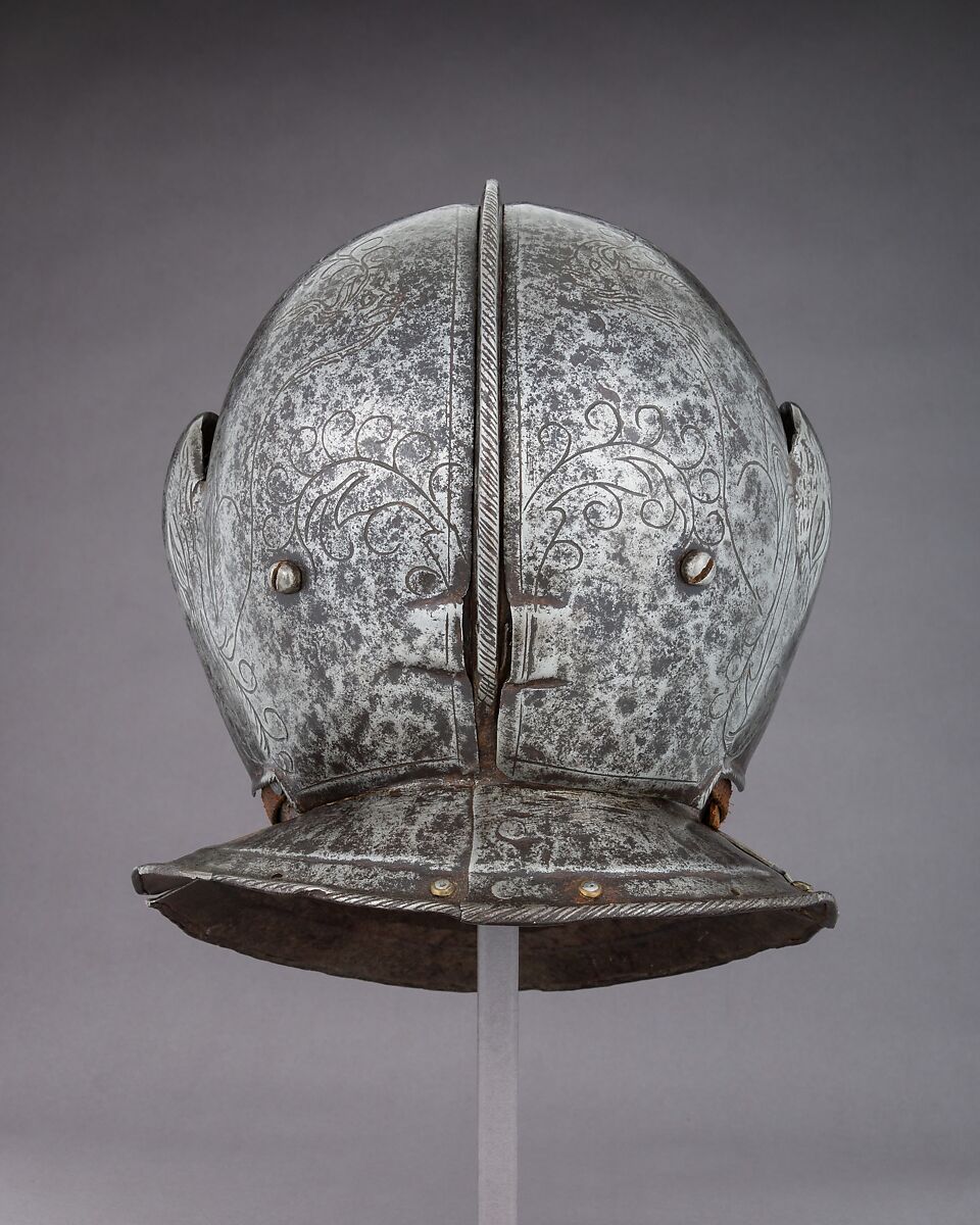 Siege Helmet, Steel, leather, Italian