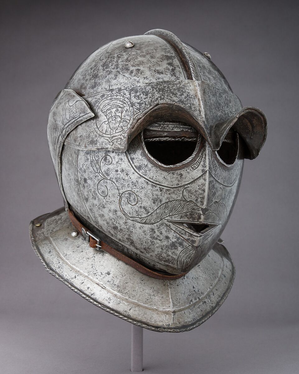 Siege Helmet, Steel, leather, Italian 