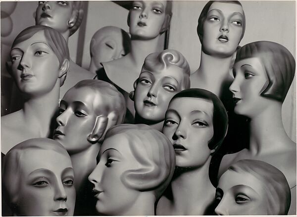 [Arrangement of 12 Female Mannequin Heads, Each with Distinct Physiognomy and Period Hair Style], Dr. Peter Weller (German, Wetzlar 1897–1940), Gelatin silver print 
