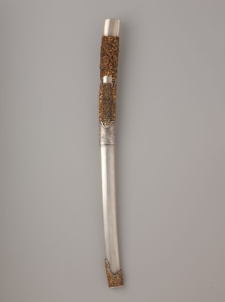 Mounting for a Dagger (Koshigatana), wood, silver, Japanese