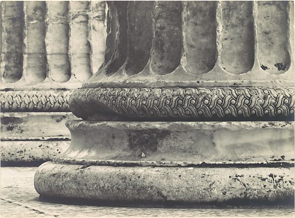 [Base of Ionic Column, North Porch of the Erechtheion, the Acropolis, Athens], Walter Hege (German, 1893–1985), Gelatin silver print 