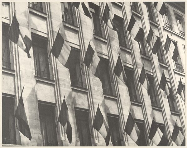 Paris Windows with Flags, Bastille Day, Ilse Bing (German, 1899–1998), Gelatin silver print 